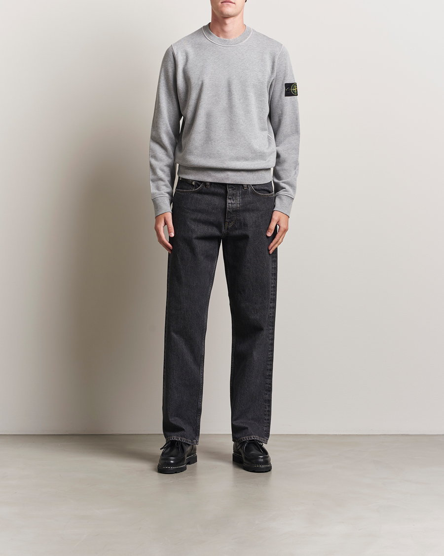 Men | Sweaters & Knitwear | Stone Island | Garment Dyed Fleece Sweatshirt Grey Melange