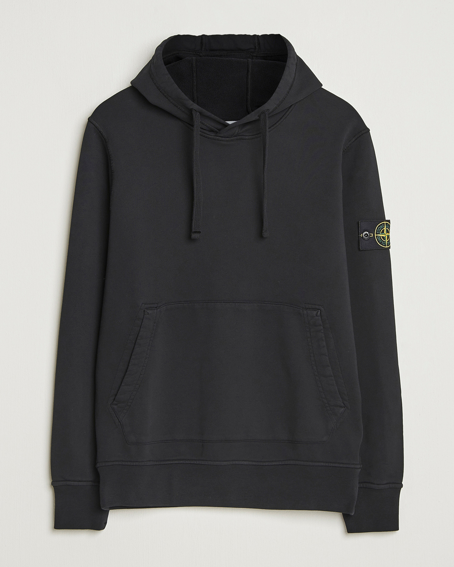Men | Sweaters & Knitwear | Stone Island | Garment Dyed Fleece Hood Black