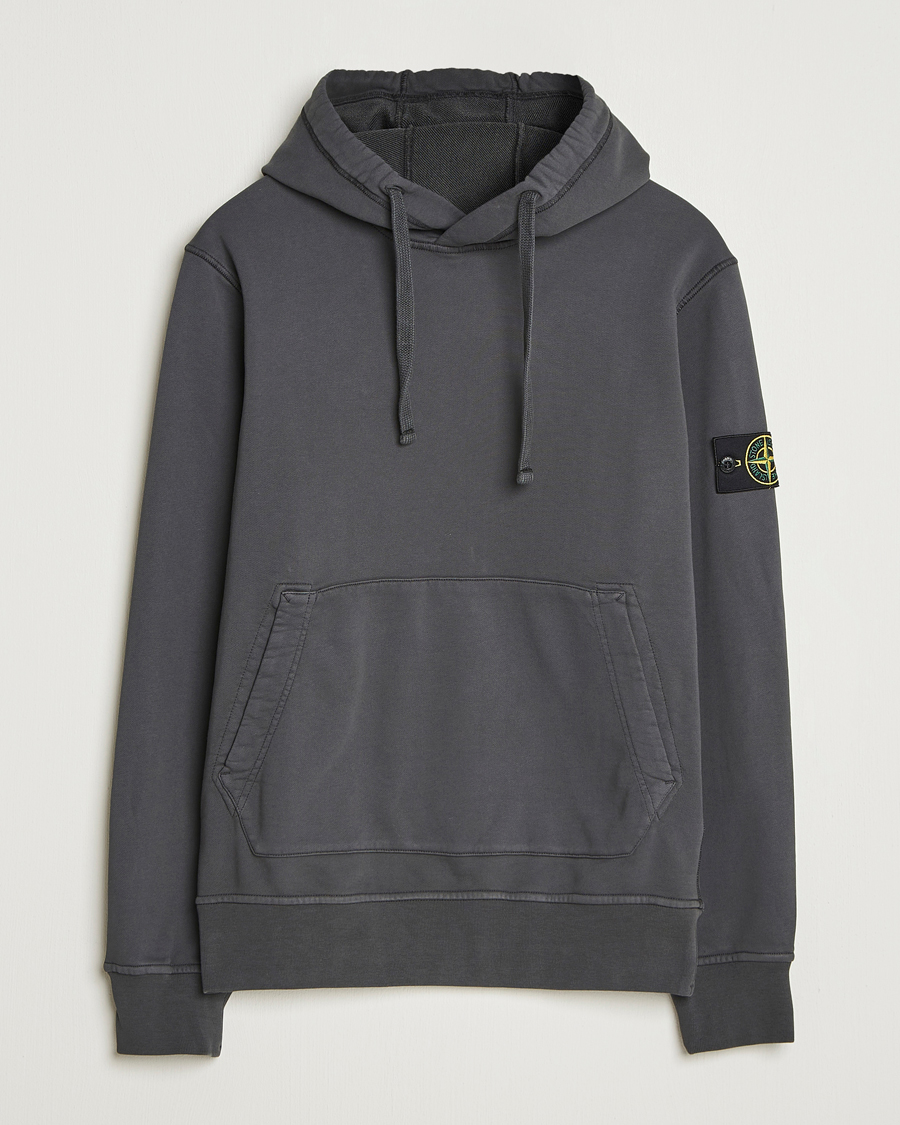 Men | Sweaters & Knitwear | Stone Island | Garment Dyed Fleece Hood Lead Grey