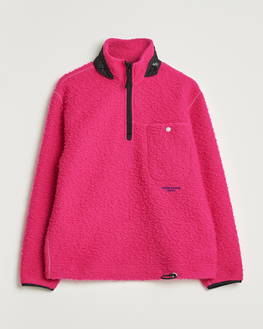 Men | Sweaters & Knitwear | Stone Island | Marina Ratteen Wool Half-Zip Fuxia