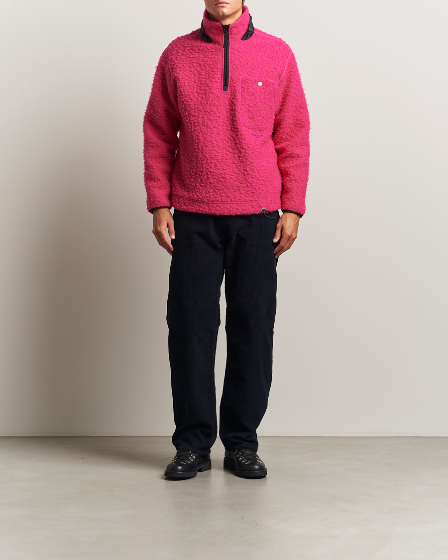 Stone Island Marina Ratteen Wool Half-Zip Fuxia at CareOfCarl.com
