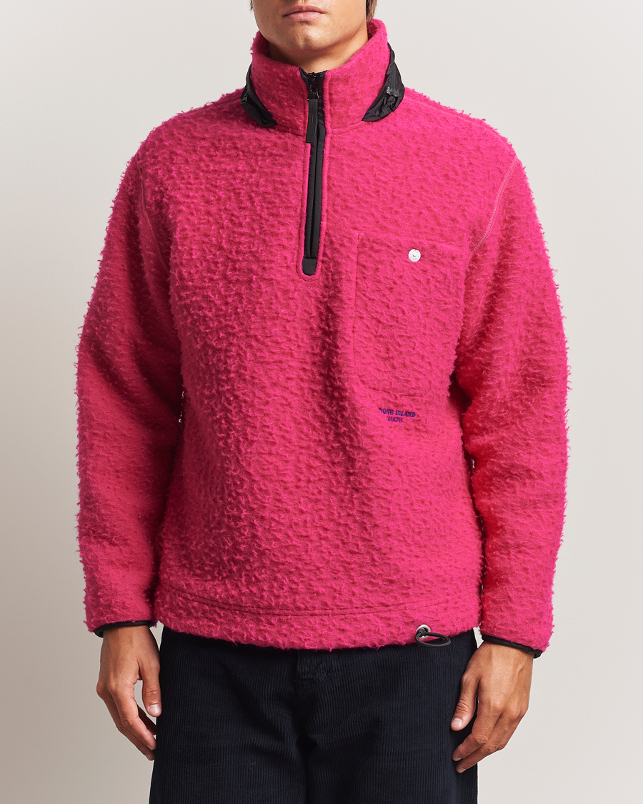 Stone Island Marina Ratteen Wool Half-Zip Fuxia at CareOfCarl.com