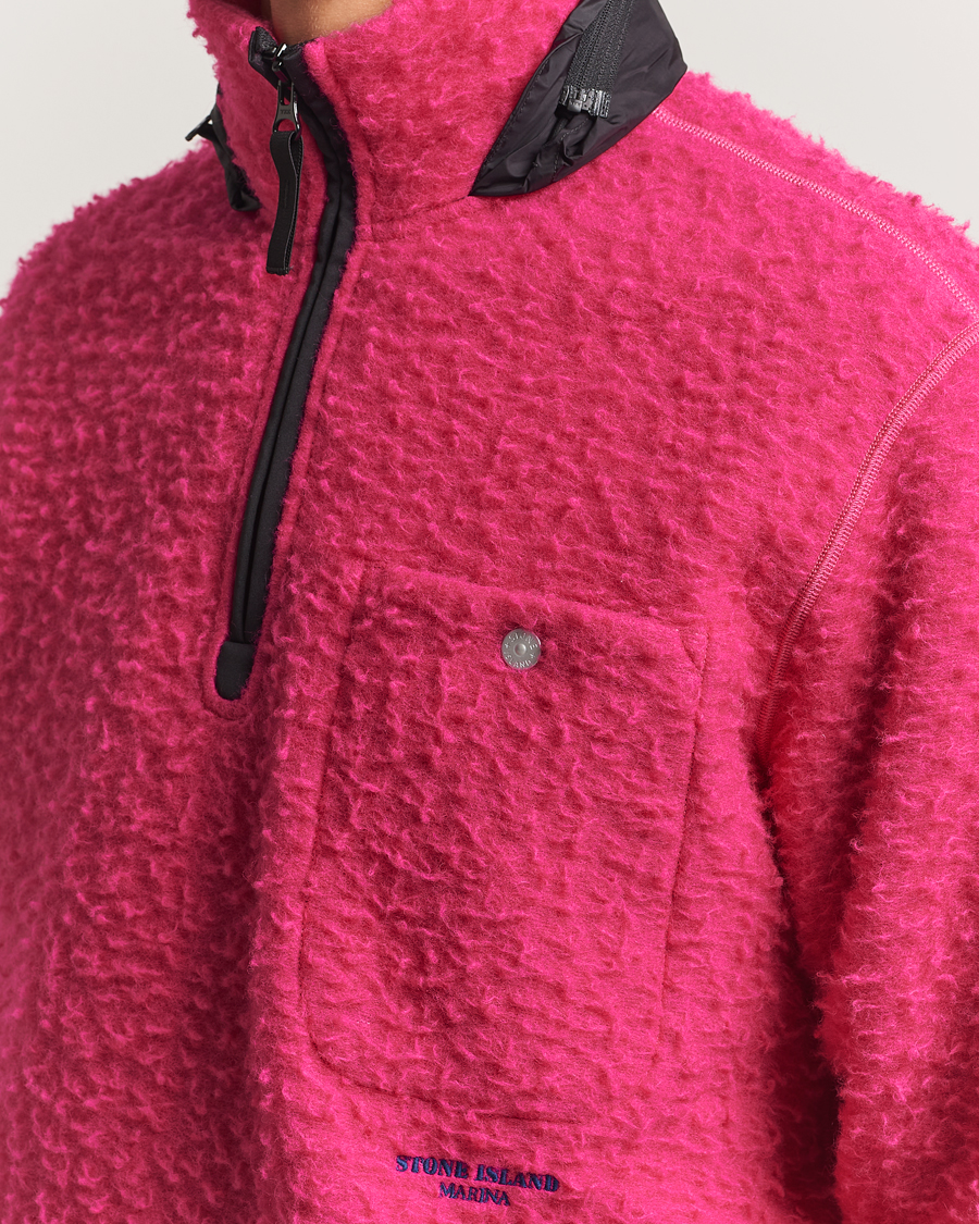 Men | Sweaters & Knitwear | Stone Island | Marina Ratteen Wool Half-Zip Fuxia