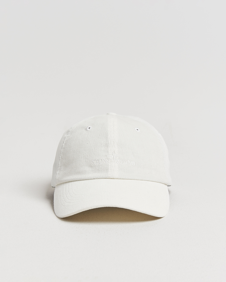 Stone Island Micro Cord Cotton Cap Ivory at CareOfCarl.com