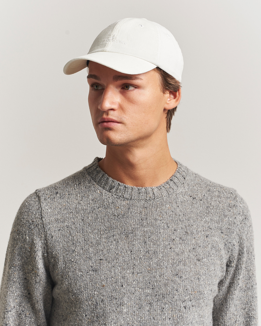 Men | Hats & Caps | Stone Island | Micro Cord Cotton Cap Ivory