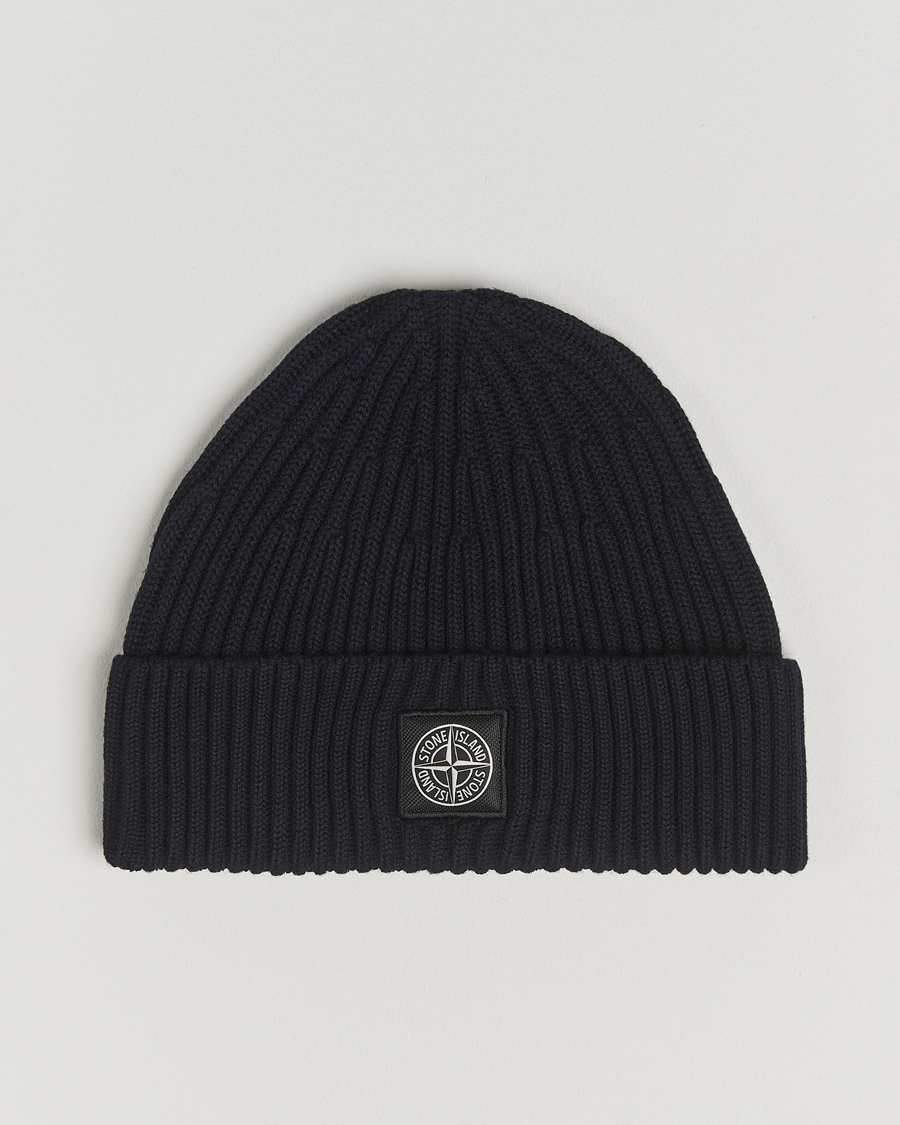 Men | Stone Island Full Rib Wool Hat Navy Blue | Stone Island | Full Rib Wool Hat Navy Blue