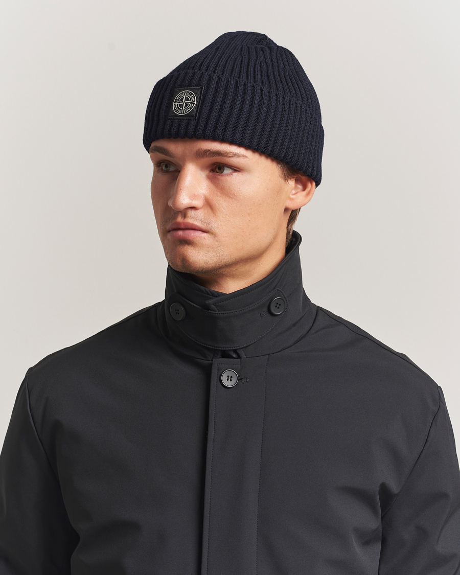 Moncler Genius X Palm Angels Rib Wool Beanie Grey at CareOfCarl.com