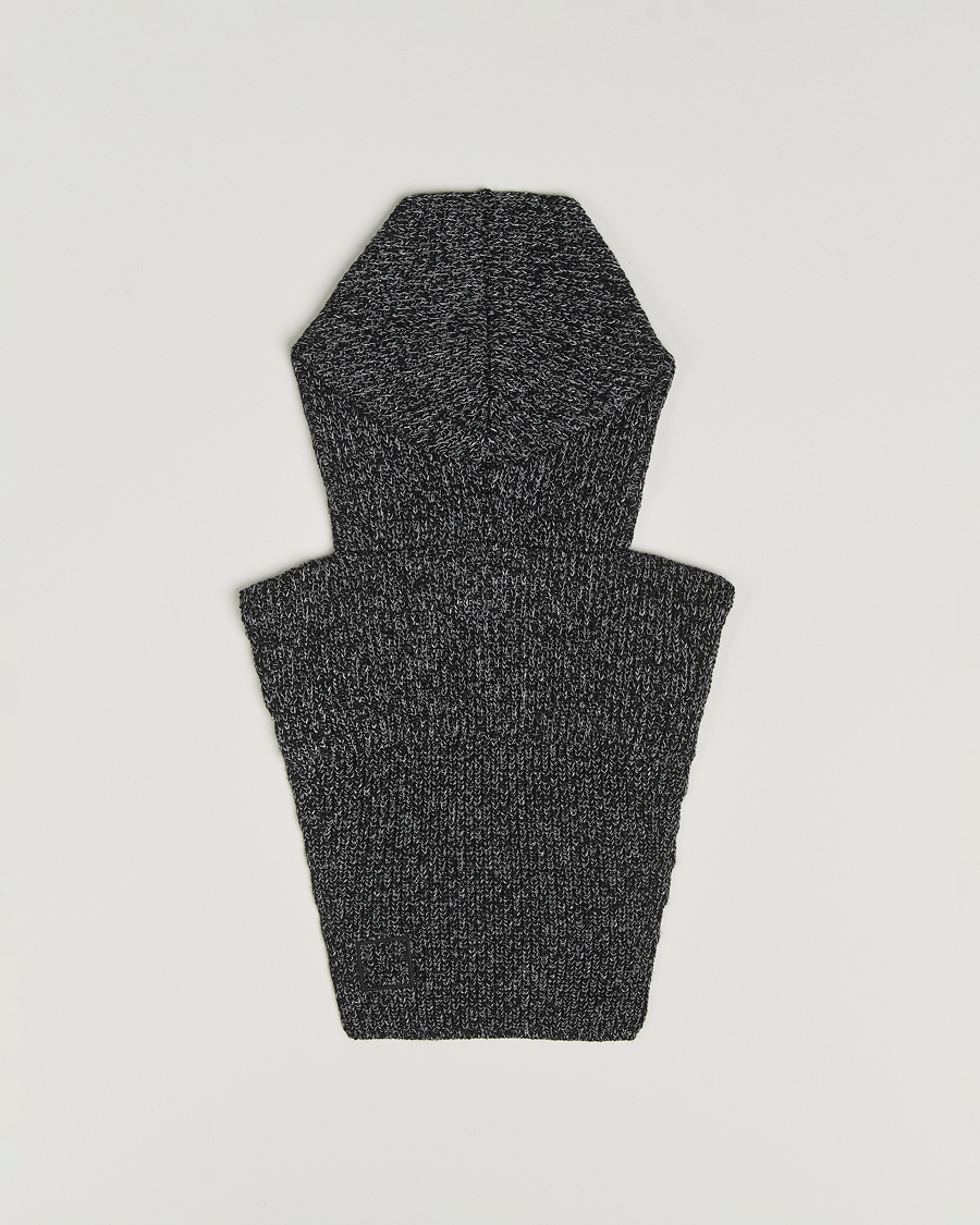 Men | Stone Island Reflective Cotton Knit Balaclava Black Melange | Stone Island | Reflective Cotton Knit Balaclava Black Melange