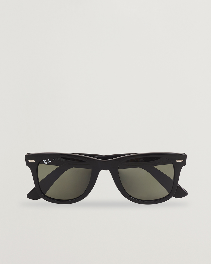 Men | Sunglasses | Ray-Ban | Original Wayfarer Polarized Sunglasses Black/Green