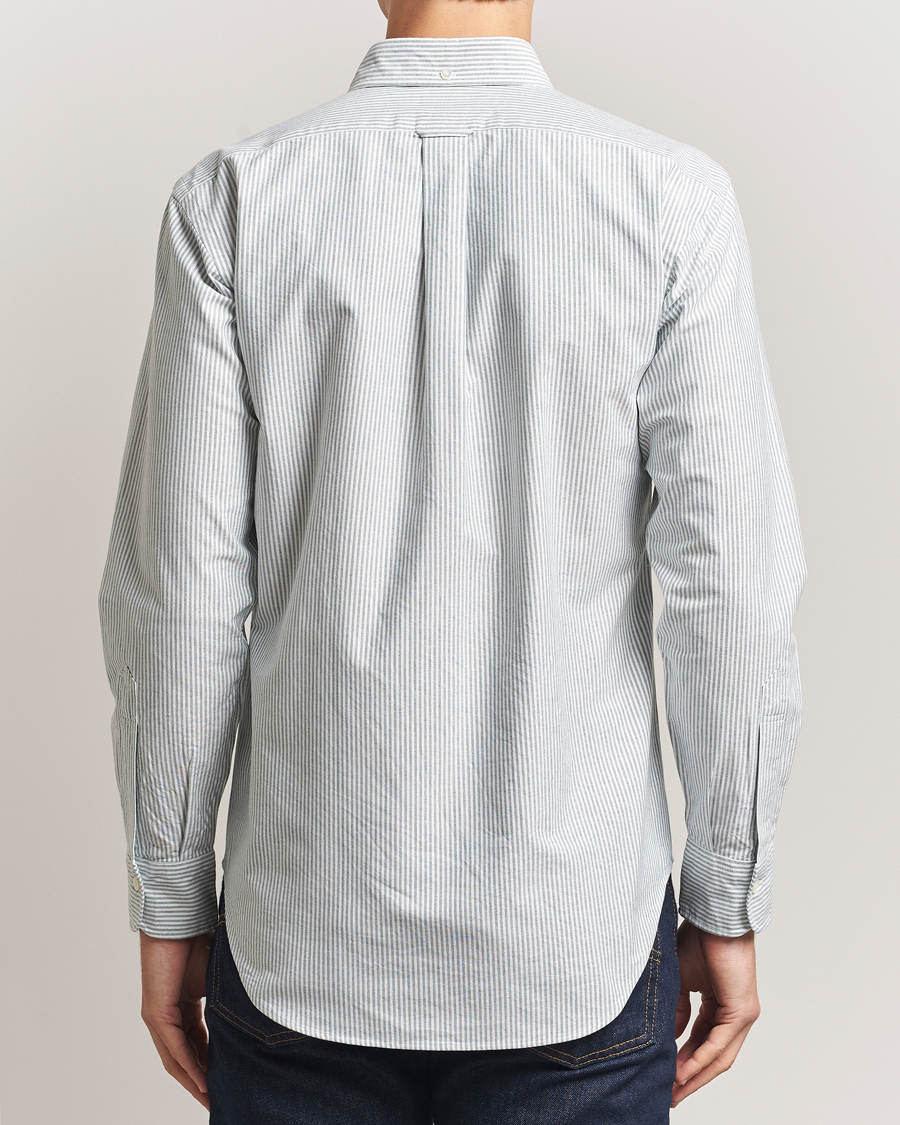 Men | Shirts | Kamakura Shirts | Vintage Ivy Oxford Button Down Shirt Green Stripe