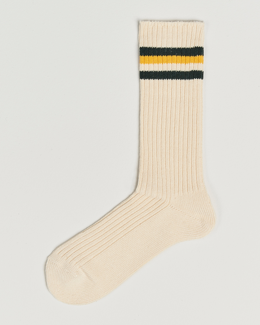 Men | Underwear & Socks | Kamakura Shirts | Vintage Ivy Socks White/Yellow