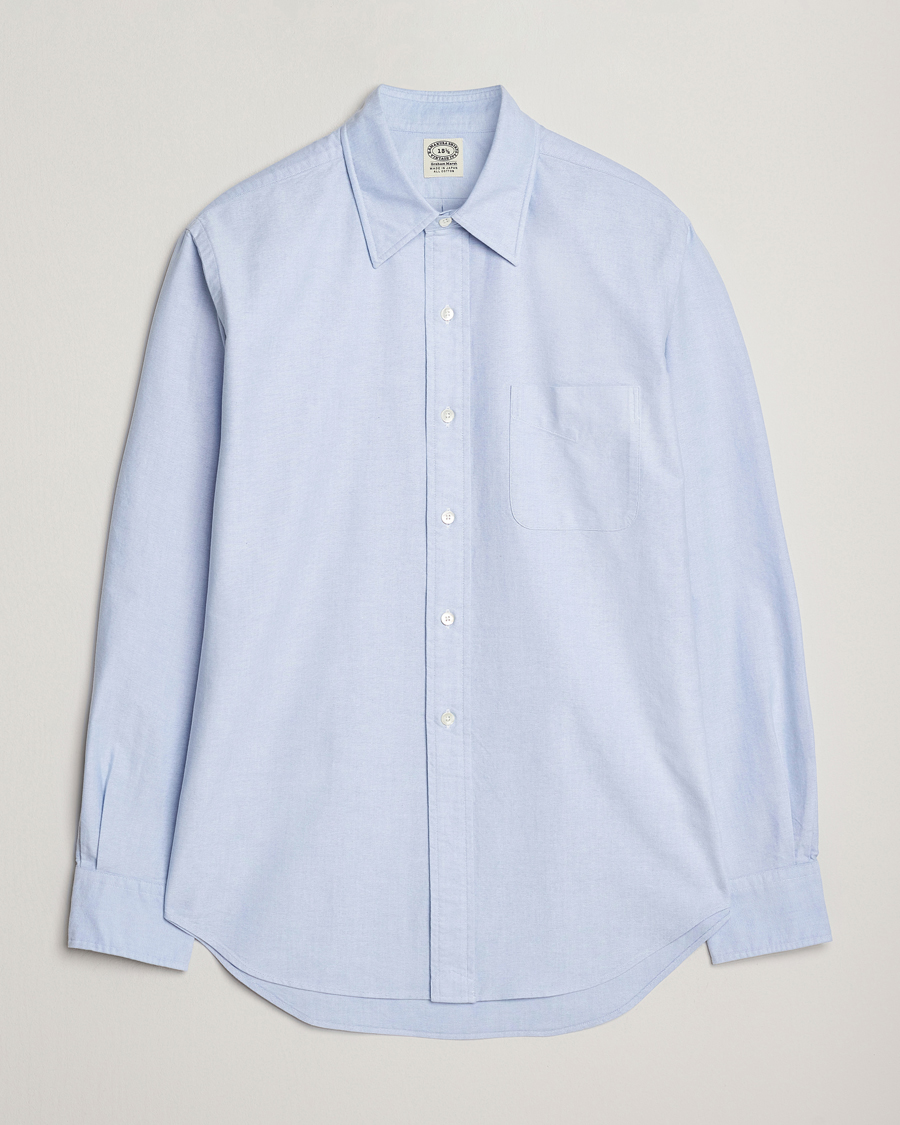 Men | Shirts | Kamakura Shirts | Vintagy Ivy Straight Collar Oxford Shirt Light Blue