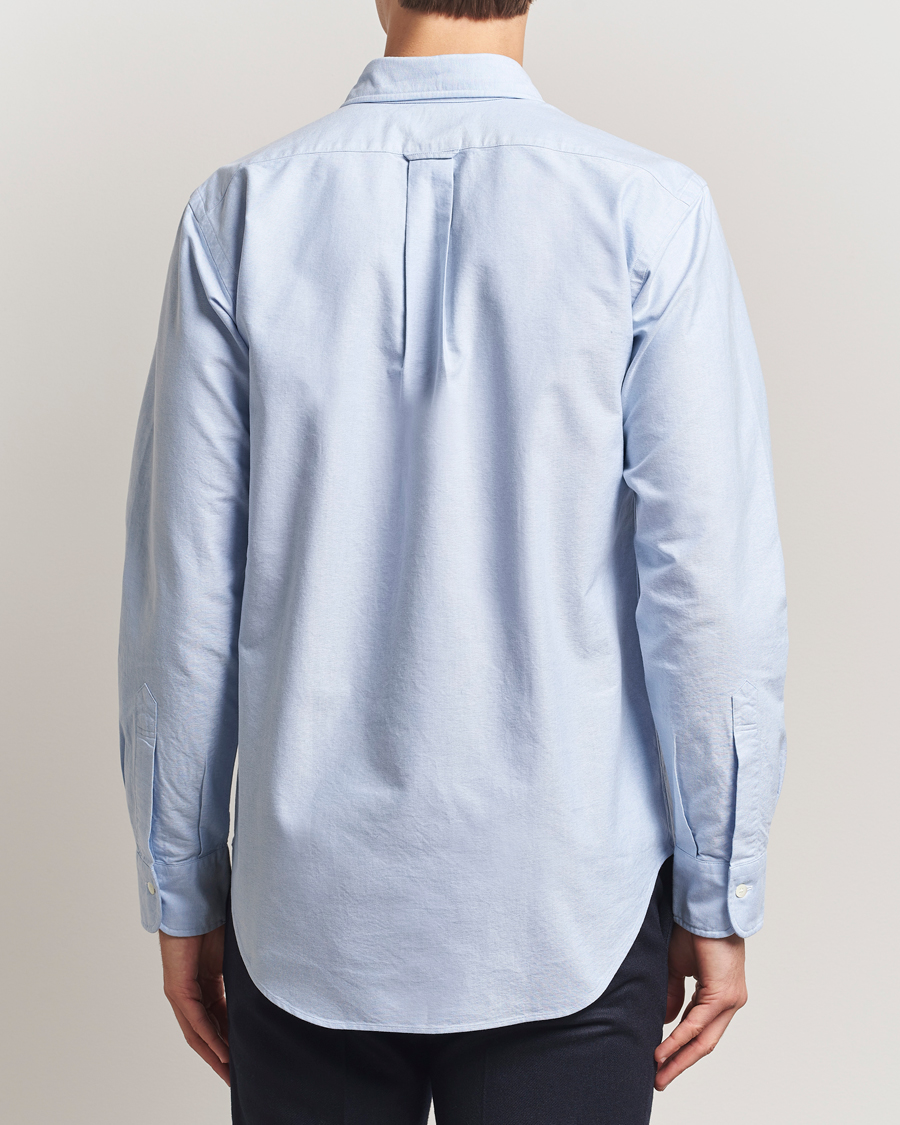 Men | Shirts | Kamakura Shirts | Vintagy Ivy Straight Collar Oxford Shirt Light Blue