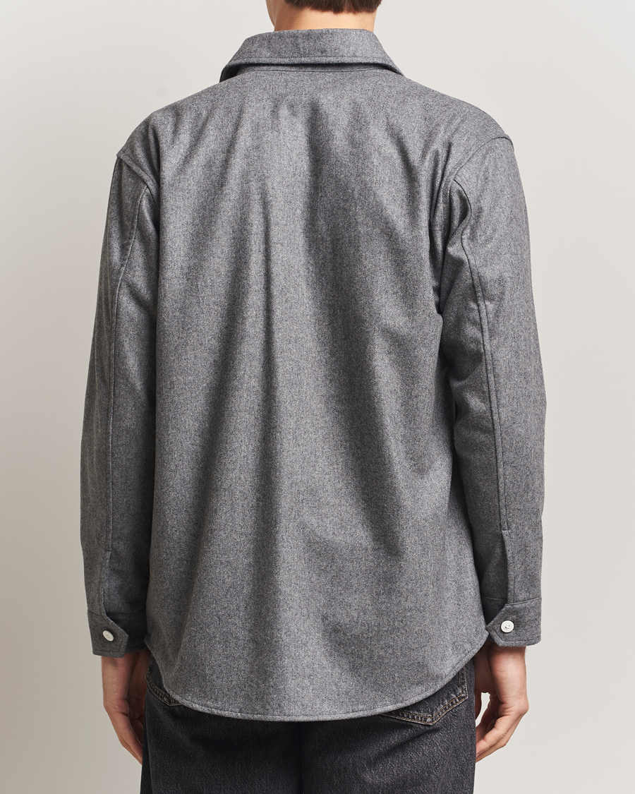 Men | Shirts | Kamakura Shirts | Wool Flannel CPO Shirt Grey Melange
