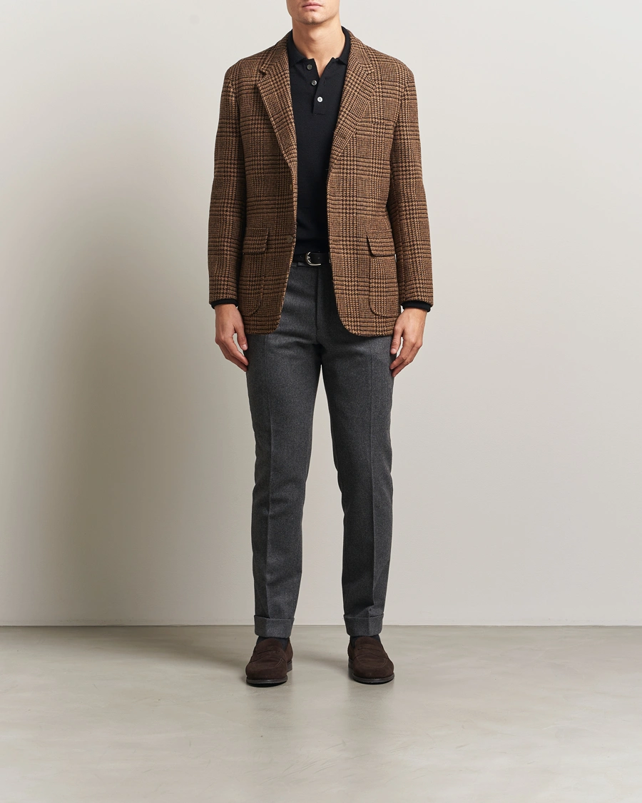 Men | Blazers | Kamakura Shirts | Unconstructed Ivy Blazer Brown Glenplaid