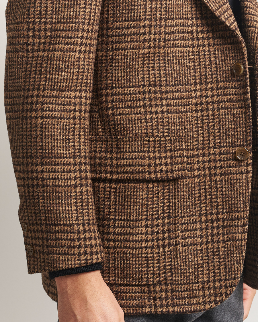 Men | Blazers | Kamakura Shirts | Unconstructed Ivy Blazer Brown Glenplaid