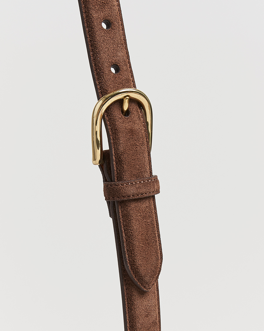 Men | Belts | Kamakura Shirts | Vintagy Ivy Horseshoe Buckle Belt Brown Suede