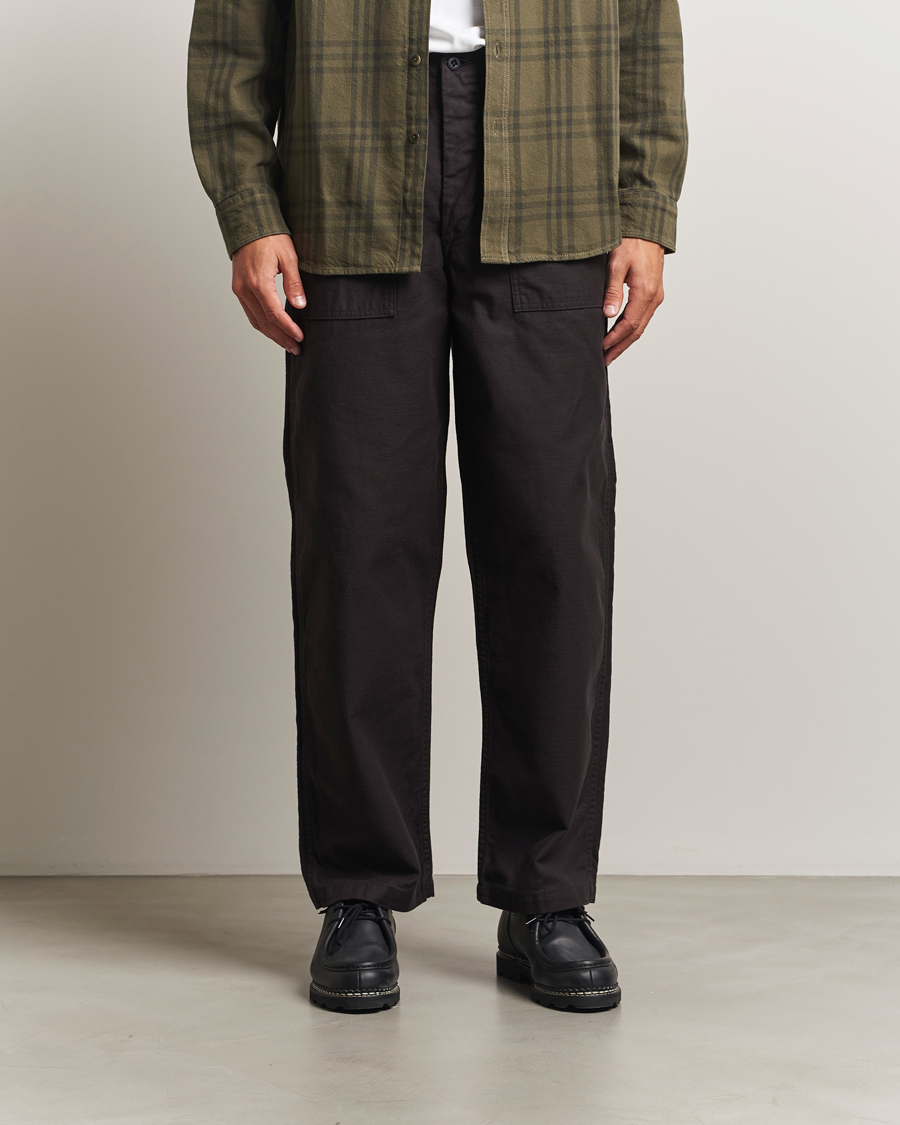 orSlow Regular Fit Original Sateen Fatigue Pants Black at
