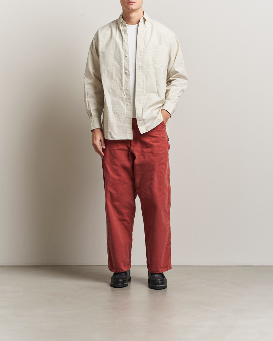 Men | Trousers | orSlow | Dad Fit Oxford Painter Pants Red