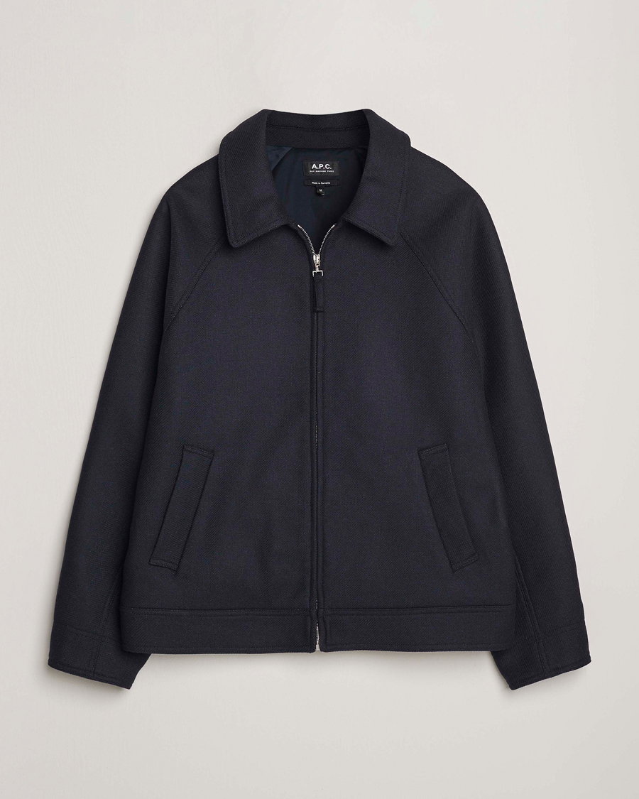 A.P.C. Chase Wool Bomber Jacket Dark Navy at CareOfCarl.com