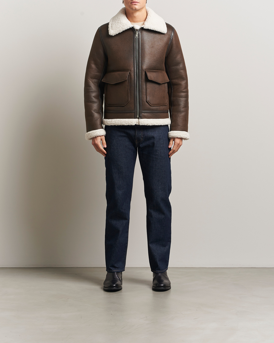 A.P.C. Tommy Aviator Jacket Brown at CareOfCarl.com