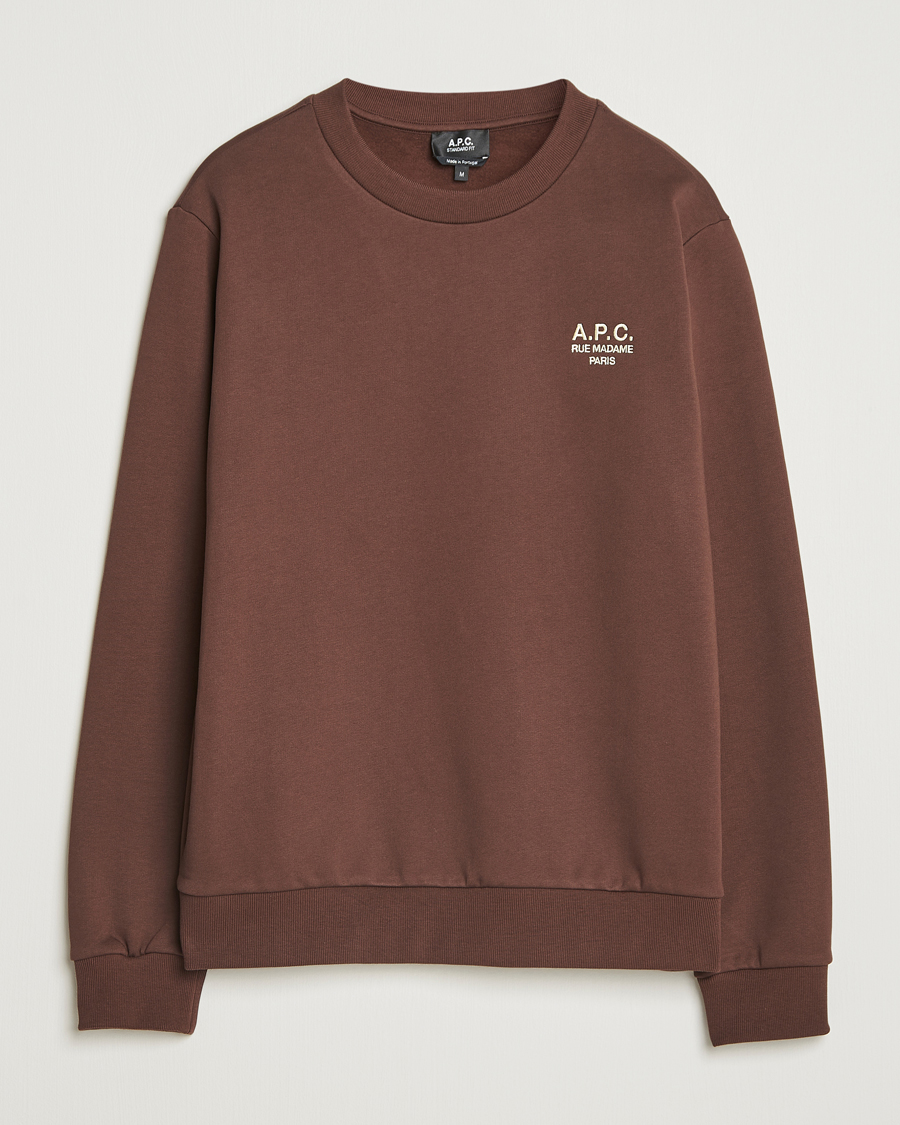 Men | Sweaters & Knitwear | A.P.C. | Rue Madame Sweatshirt Brown