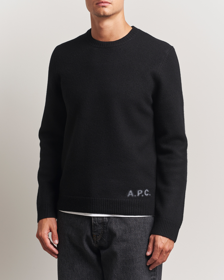 A.P.C. Edward Wool Knitted Sweater Black at CareOfCarl.com