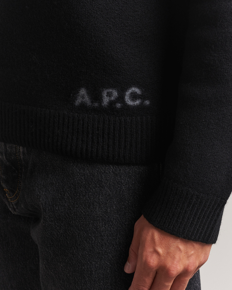 A.P.C. Edward Wool Knitted Sweater Black at CareOfCarl.com