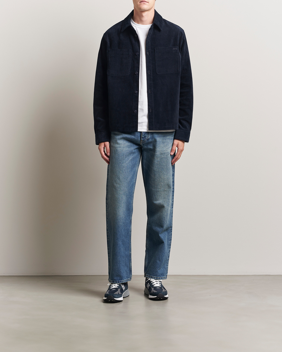 A.P.C. Leon Corduroy Overshirt Dark Navy at CareOfCarl.com