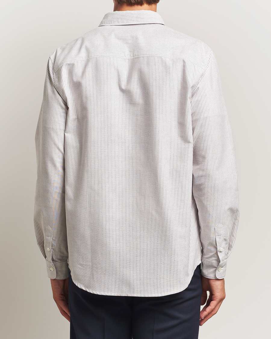 Men | Shirts | A.P.C. | Greg Striped Oxford Shirt Burgundy/White