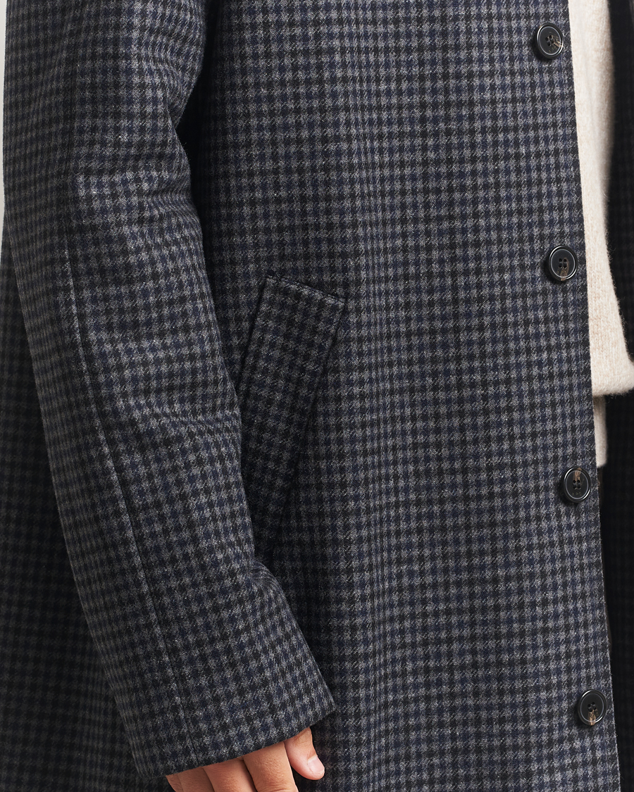 A.P.C. Paul Wool Houndstooth Coat Anthracite at CareOfCarl.com