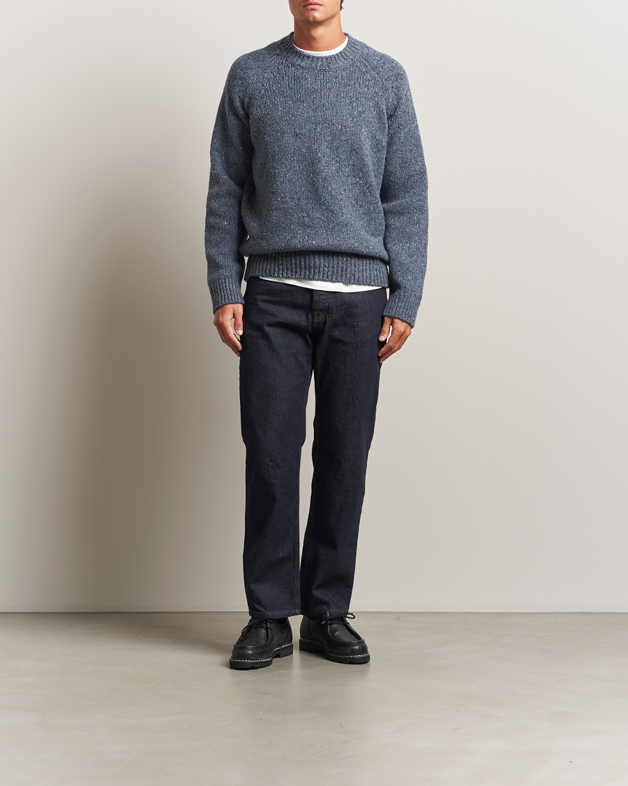 Men | Sweaters & Knitwear | A.P.C. | Harris Wool Knitted Sweater Blue Grey