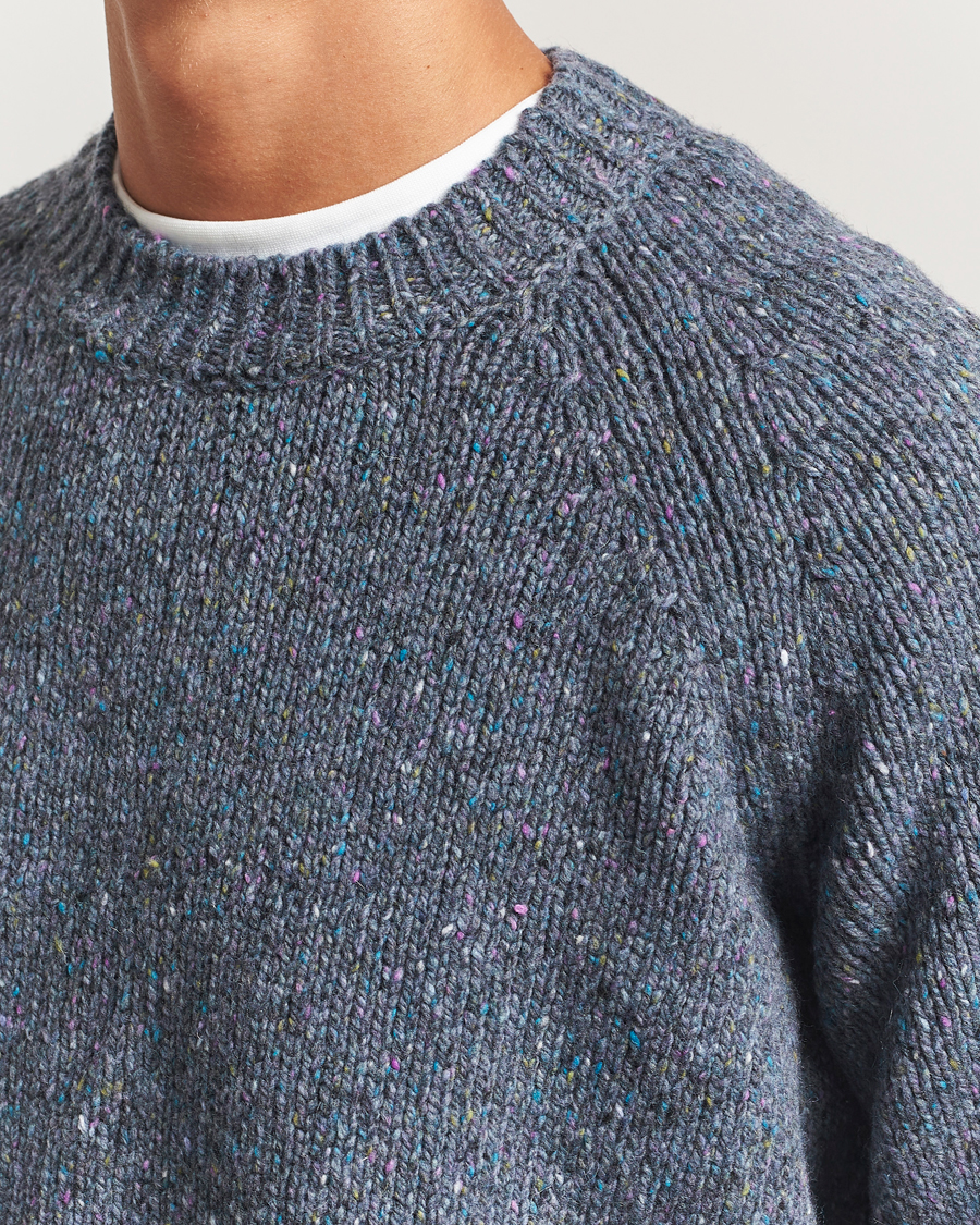 Men | Sweaters & Knitwear | A.P.C. | Harris Wool Knitted Sweater Blue Grey