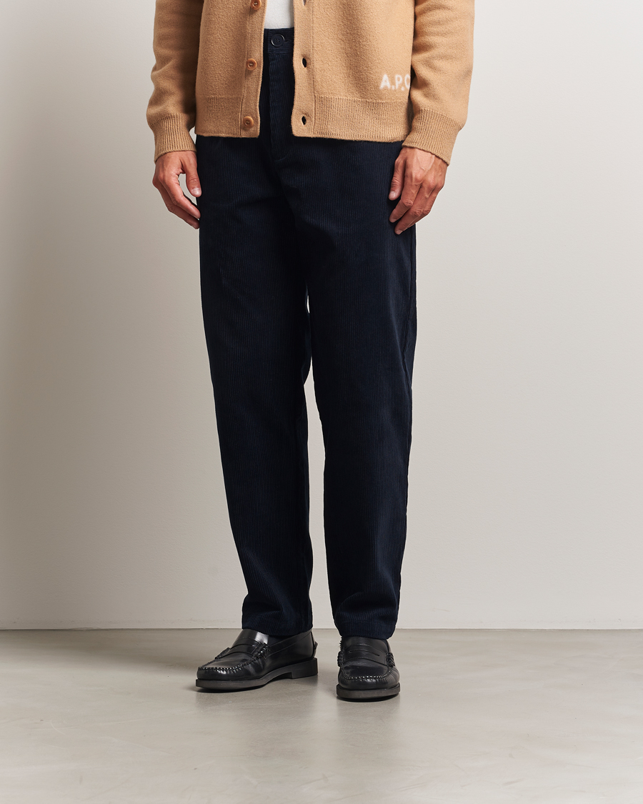 A.P.C. Lawrence Corduroy Trousers Dark Navy at CareOfCarl.com
