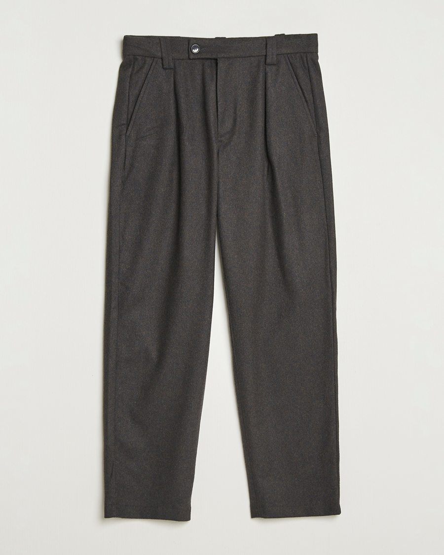 A.P.C. Renato Wool Flannel Trousers Dark Brown at CareOfCarl.com