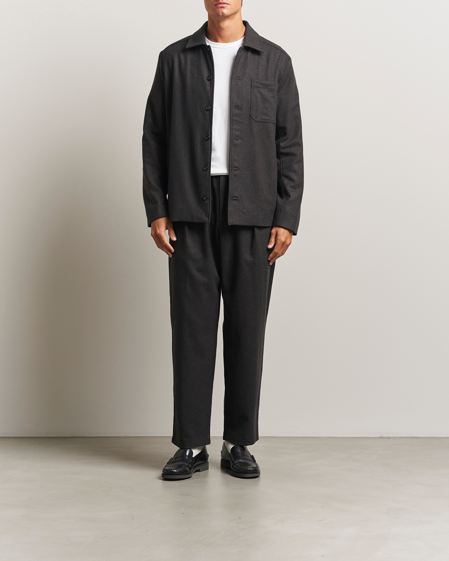 Men | Trousers | A.P.C. | Renato Wool Flannel Trousers Dark Brown