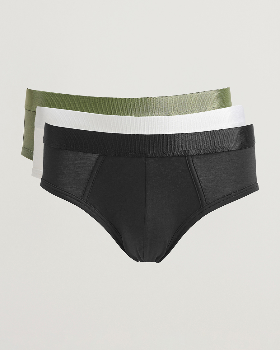 Men | Underwear & Socks | CDLP | 3-Pack Y-Brief Black/White/Sage