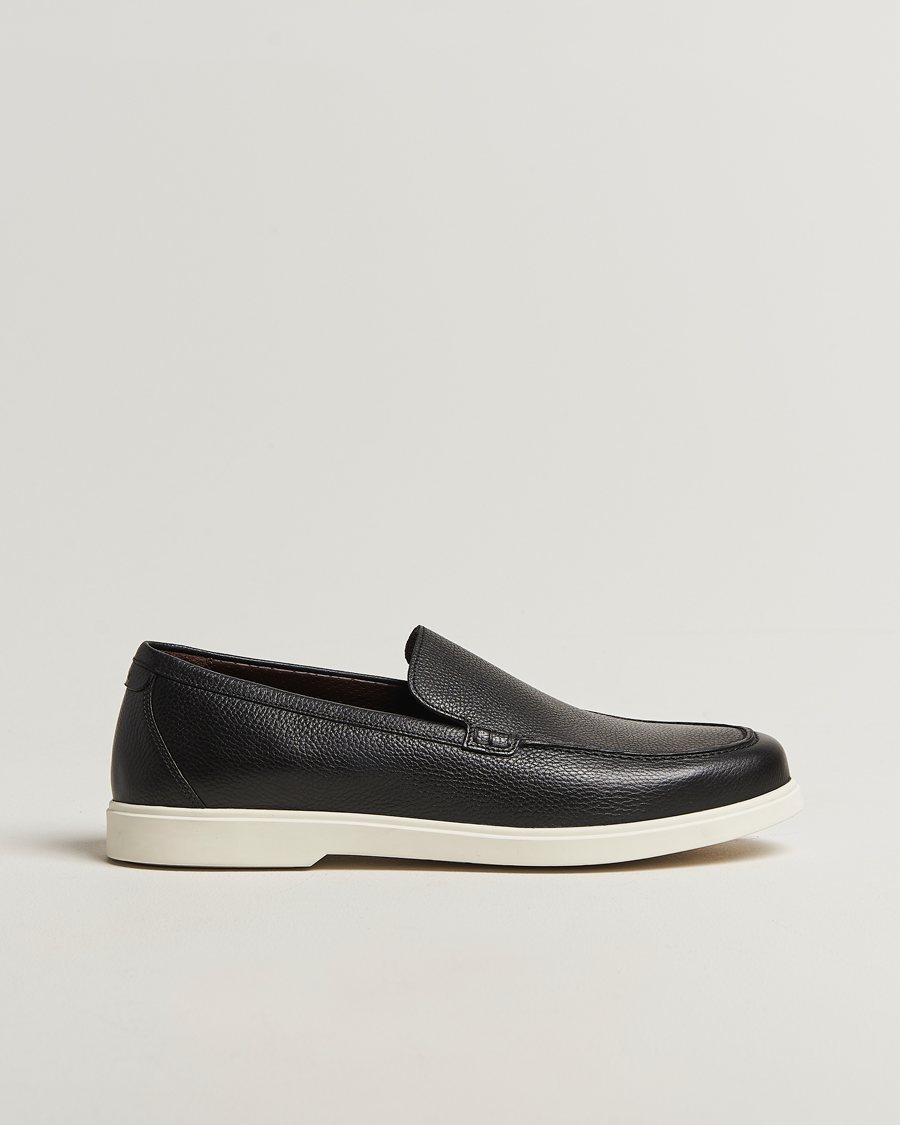 Men | Loafers | Loake 1880 | Tuscany Grained Leather Loafers Black