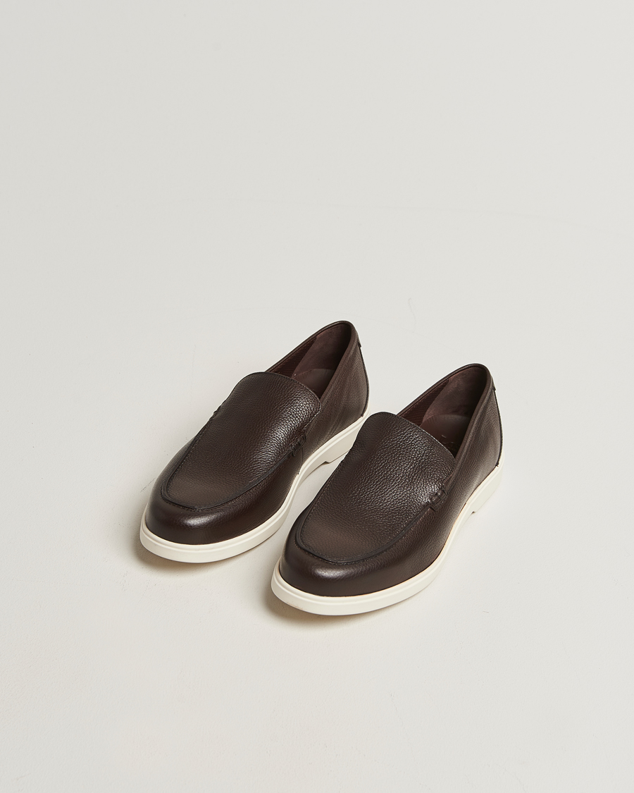 Men | Loafers | Loake 1880 | Tuscany Grained Leather Loafers Dark Brown
