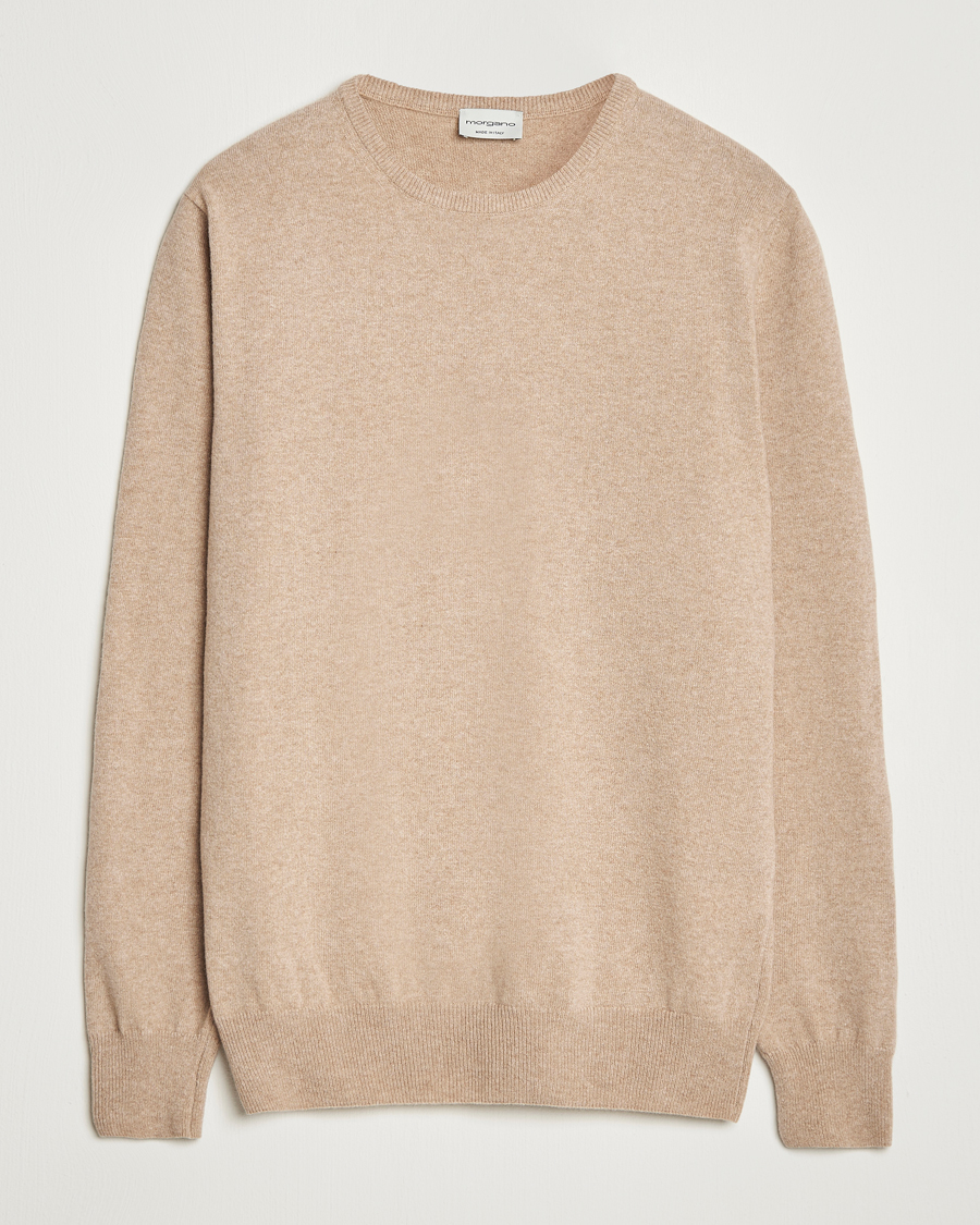 Men | Sweaters & Knitwear | Morgano | Wool/Cashmere Crewneck Beige
