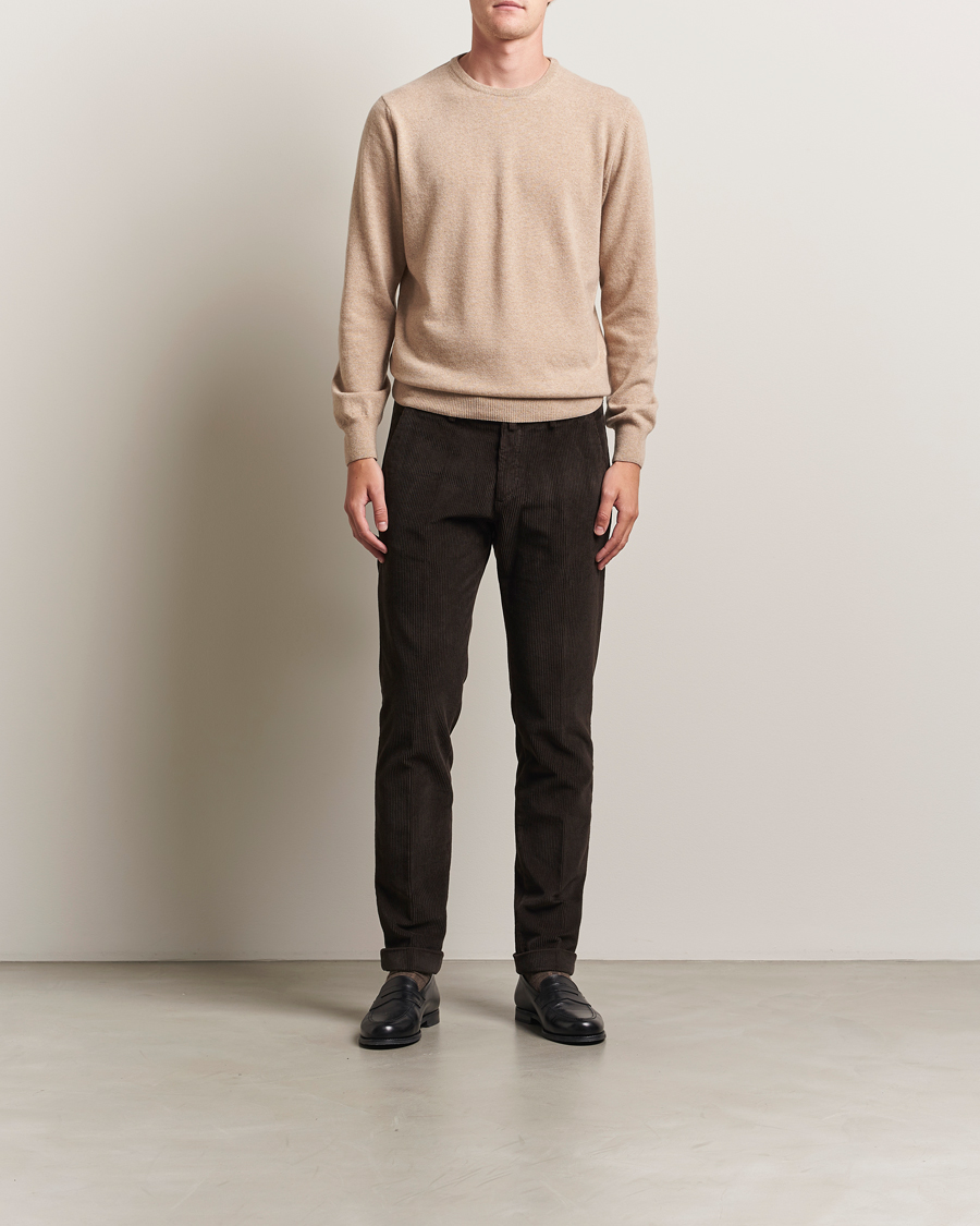 Men | Sweaters & Knitwear | Morgano | Wool/Cashmere Crewneck Beige
