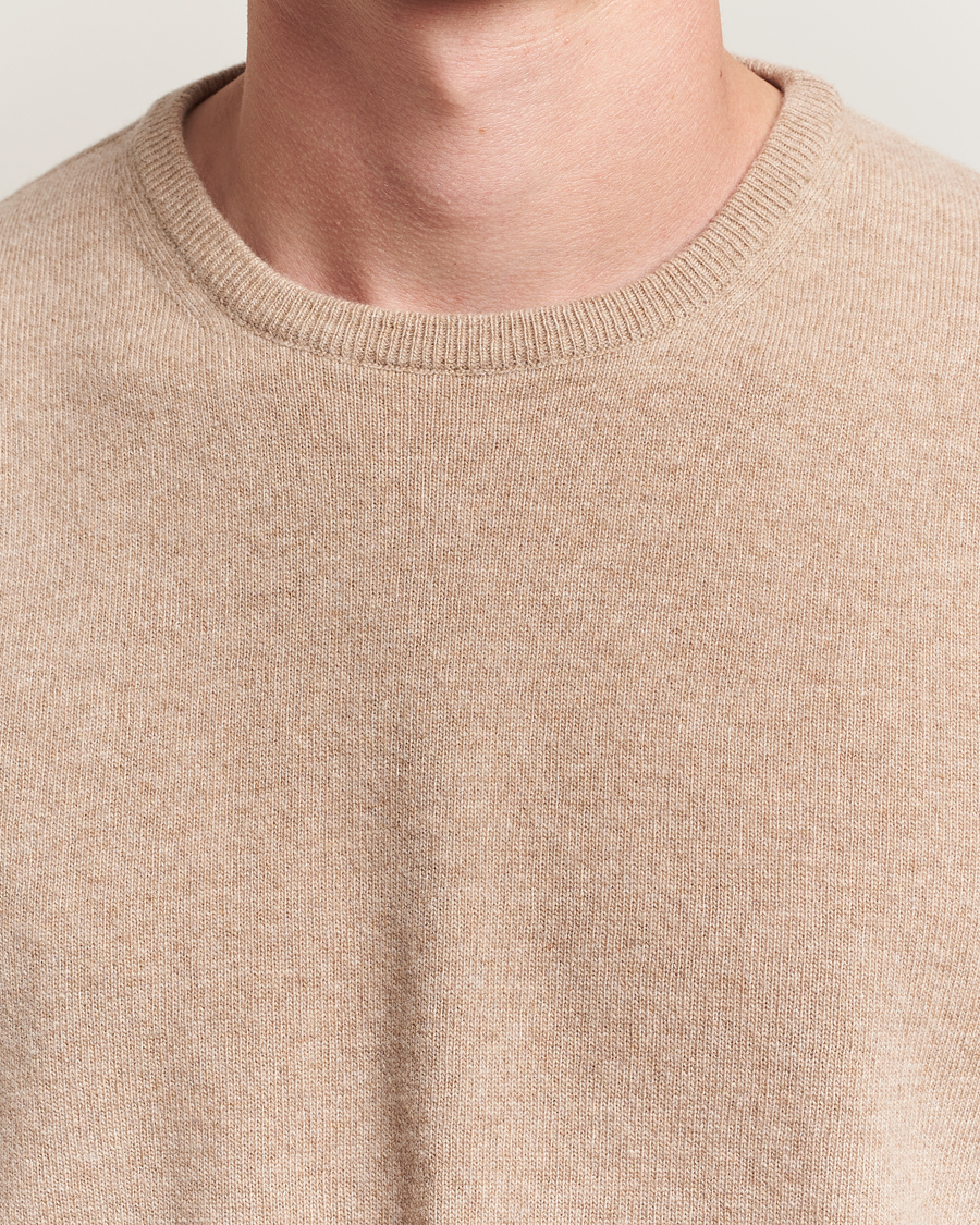 Men | Sweaters & Knitwear | Morgano | Wool/Cashmere Crewneck Beige