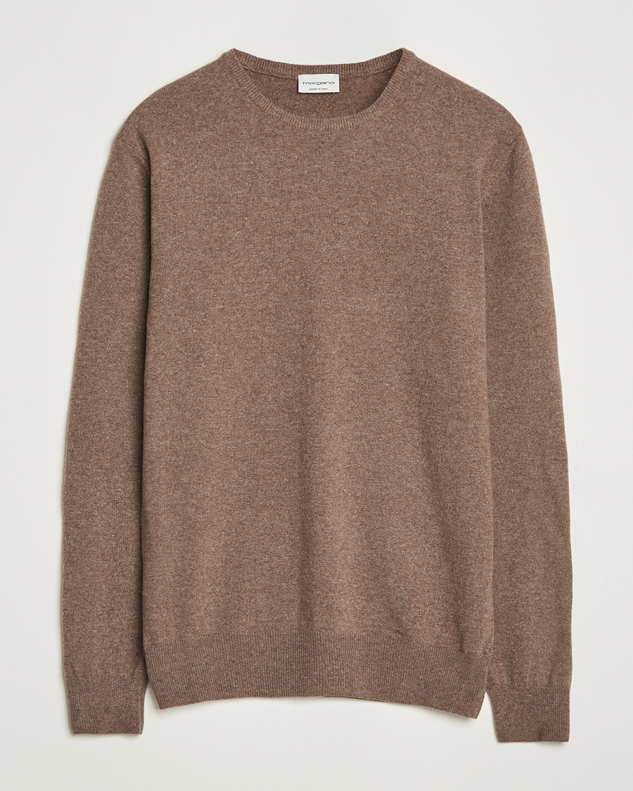 Men | Sweaters & Knitwear | Morgano | Wool/Cashmere Crewneck Brown