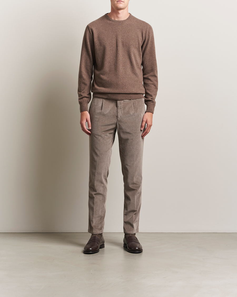 Men | Sweaters & Knitwear | Morgano | Wool/Cashmere Crewneck Brown