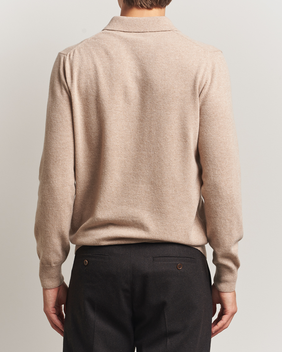 Men | Sweaters & Knitwear | Morgano | Wool/Cashmere Polo Beige