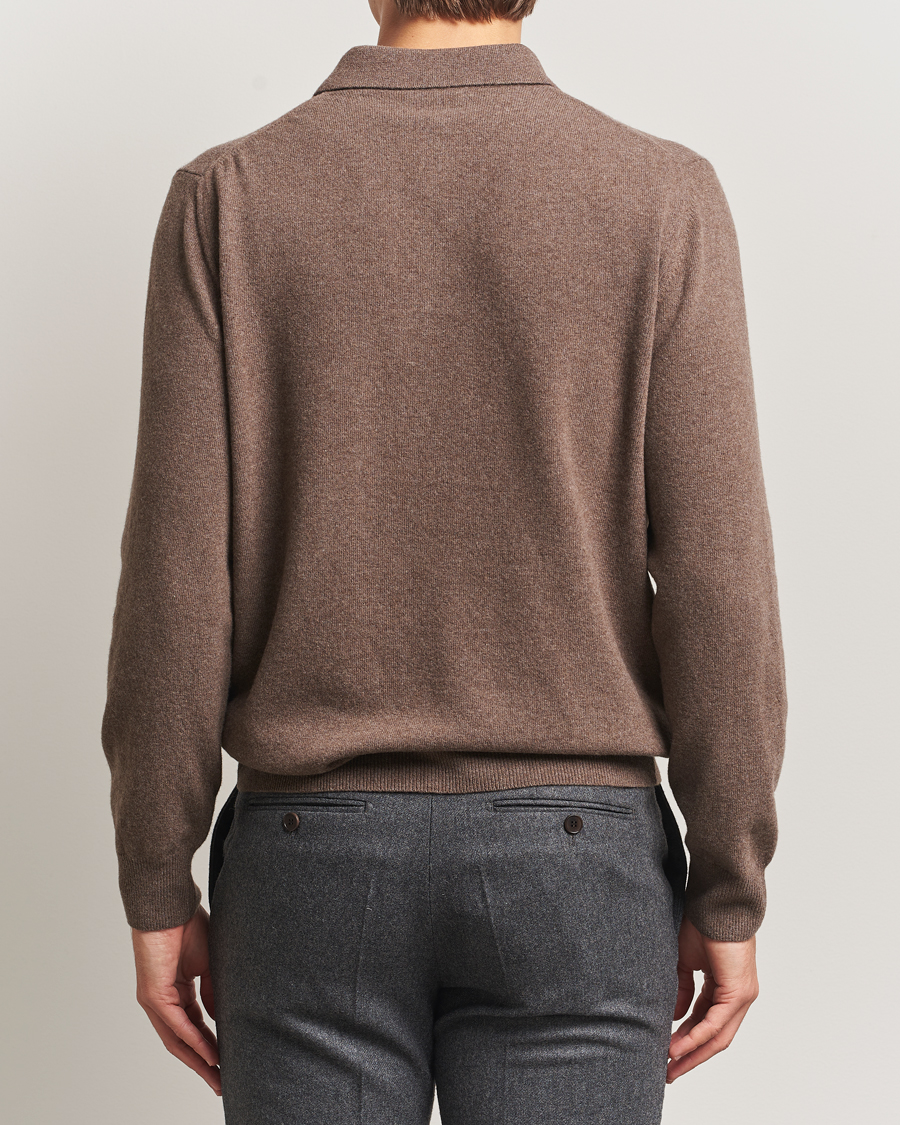 Men | Sweaters & Knitwear | Morgano | Wool/Cashmere Polo Brown
