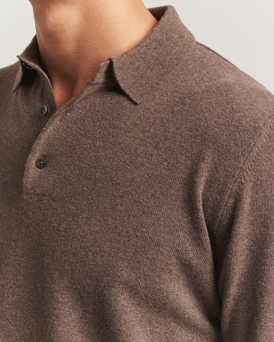 Men | Sweaters & Knitwear | Morgano | Wool/Cashmere Polo Brown