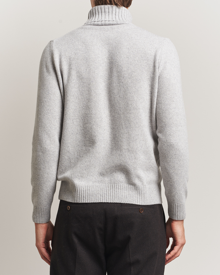 Men | Sweaters & Knitwear | Morgano | Wool/Cashmere Heavy Knit Rollneck Light Grey