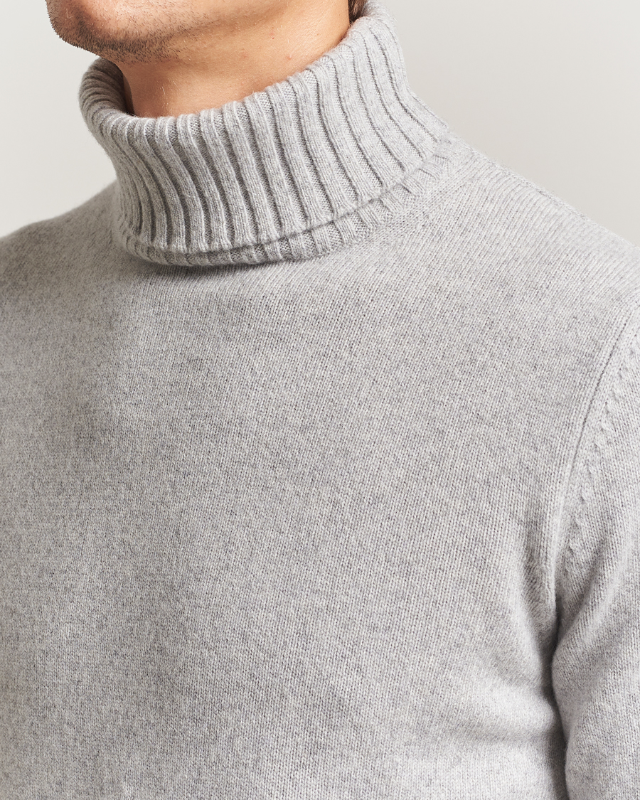 Men | Sweaters & Knitwear | Morgano | Wool/Cashmere Heavy Knit Rollneck Light Grey