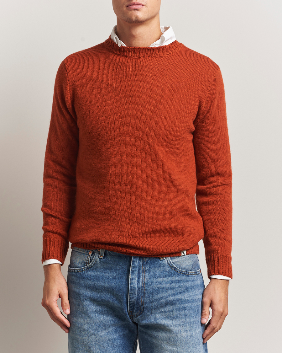 Men | Sweaters & Knitwear | Peregrine | Maker's Stitch Merino Crew Orange